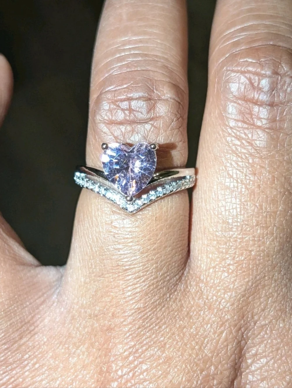Lab-Created Pink Sapphire 3Ct Heart Cut Women Engagement Ring White Gold Plated